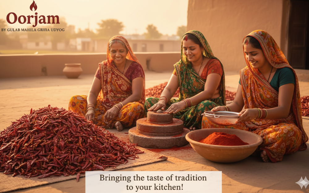 Oorjam Mirchi Masala prepared by Guab  Mahila Griha Udyog Ladnun Rajasthan